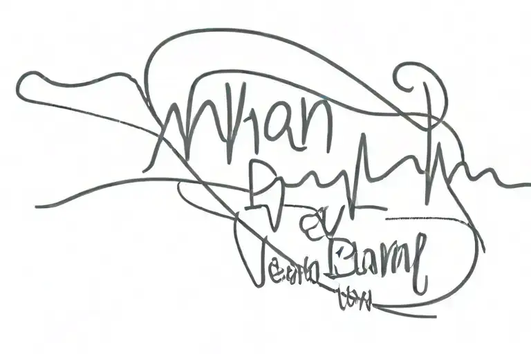 first name Bonny, Lyam and Talonn with heartbeat tattoo design idea