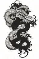 jin jang and Chinese dragon tattoo design idea