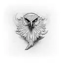 Hawk with Axe in claw tattoo design idea