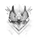 Hawk with Axe in claw tattoo design idea