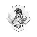 Hawk with Axe tattoo design idea