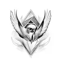 Hawk with Axe tattoo design idea