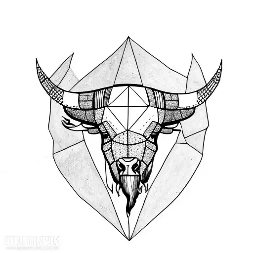 bison skull tattoo design idea