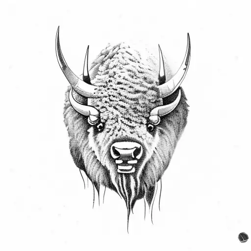 bison tattoo design idea