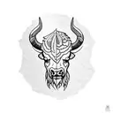bison skull tattoo design idea