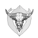 bison skull tattoo design idea