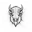 bison skull tattoo design idea