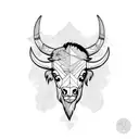 bison skull tattoo design idea