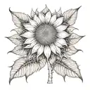 gothic sunflower head tattoo design idea