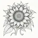 gothic sunflower head tattoo design idea