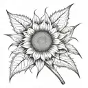 gothic sunflower head tattoo design idea