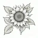 gothic sunflower head tattoo design idea