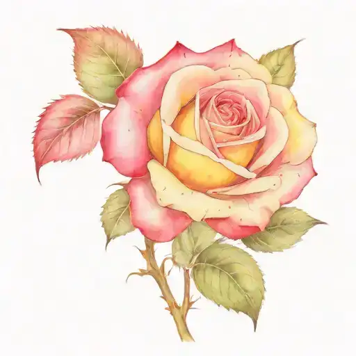 rose with the name Ronald as the stem of the rose with the numbers 444 as the leaves of the rose  tattoo design idea