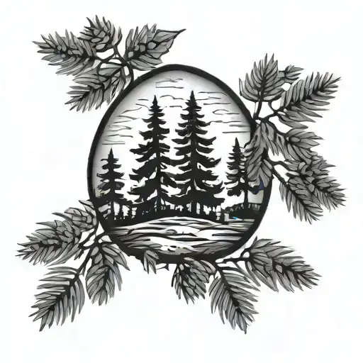 georgia pines with a roman numberal 3 in the middle  tattoo design idea