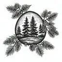 georgia pines with a roman numberal 3 in the middle  tattoo design idea