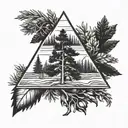 georgia pines with a roman numberal 3 in the middle  tattoo design idea