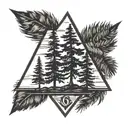 georgia pines with a roman numberal 3 in the middle  tattoo design idea