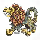 scottish lion wearing tattoo design idea
