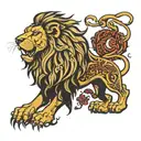 scottish lion wearing tattoo design idea