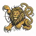 scottish lion wearing tattoo design idea