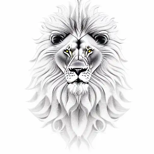 Lion with beard man tattoo design idea
