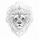 Lion with beard man tattoo design idea