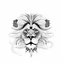 Lion with beard man tattoo design idea