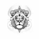 Lion with beard man tattoo design idea