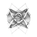 an infinity symbol shaped like an arrow tattoo design idea