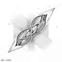 an infinity symbol shaped like an arrow tattoo design idea