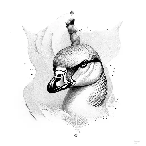 GOOSE WITH UMBERLLA tattoo design idea