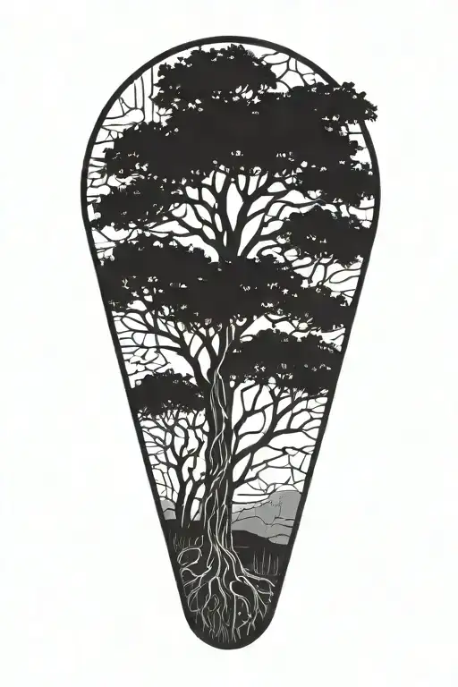 DNA tree growing whole calf tattoo tattoo design idea
