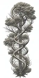 DNA tree intertwined tattoo design idea