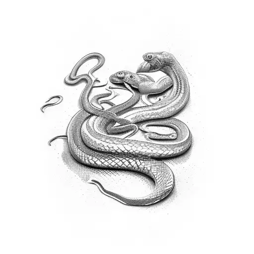 snake coiled in a knife tattoo design idea