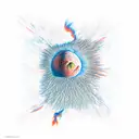 volcano in space erruption tattoo design idea