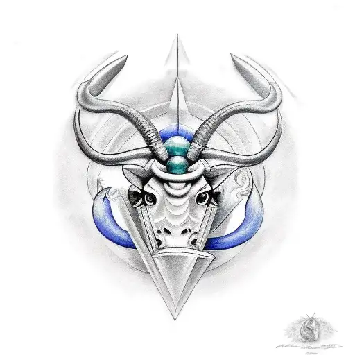 Taurus with Pisces  tattoo design idea