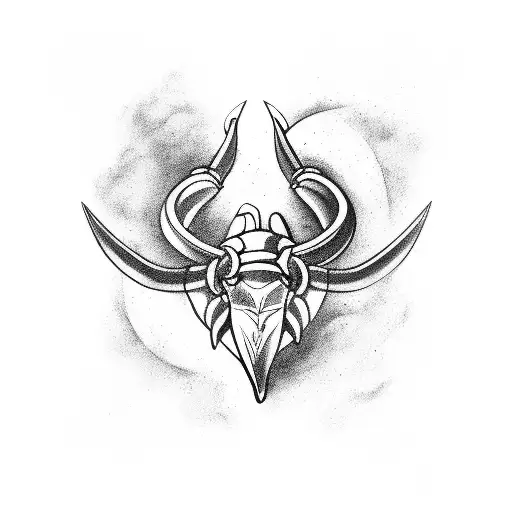 Taurus protecting Pisces  tattoo design idea