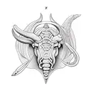 Taurus with Pisces  tattoo design idea