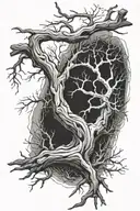 driftwood branch tattoo design idea