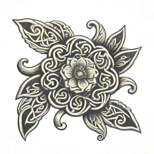 Celtic flower ring  tattoo design idea
