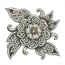 Celtic flower ring  tattoo design idea