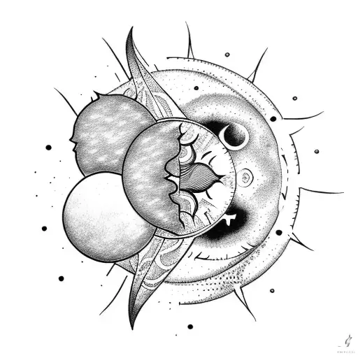 Sun and Moon tattoo design idea