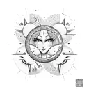 Sun and Moon tattoo design idea