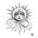 Sun and Moon tattoo design idea