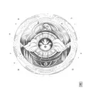 Sun and Moon tattoo design idea