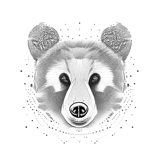 mama bear two cubs tattoo design idea