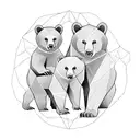 mama bear and two cubs tattoo design idea