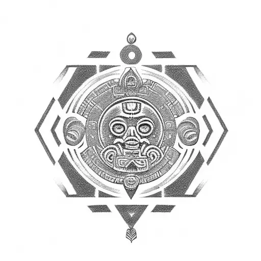 balance Aztec calendar  tattoo design idea