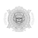 balance Aztec calendar  tattoo design idea