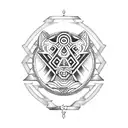 balance Aztec calendar  tattoo design idea